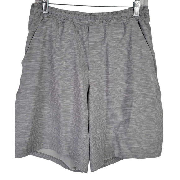 Lululemon Men’s Short Size M Grey Running Training Pockets Drawstring Lined - Picture 2 of 13